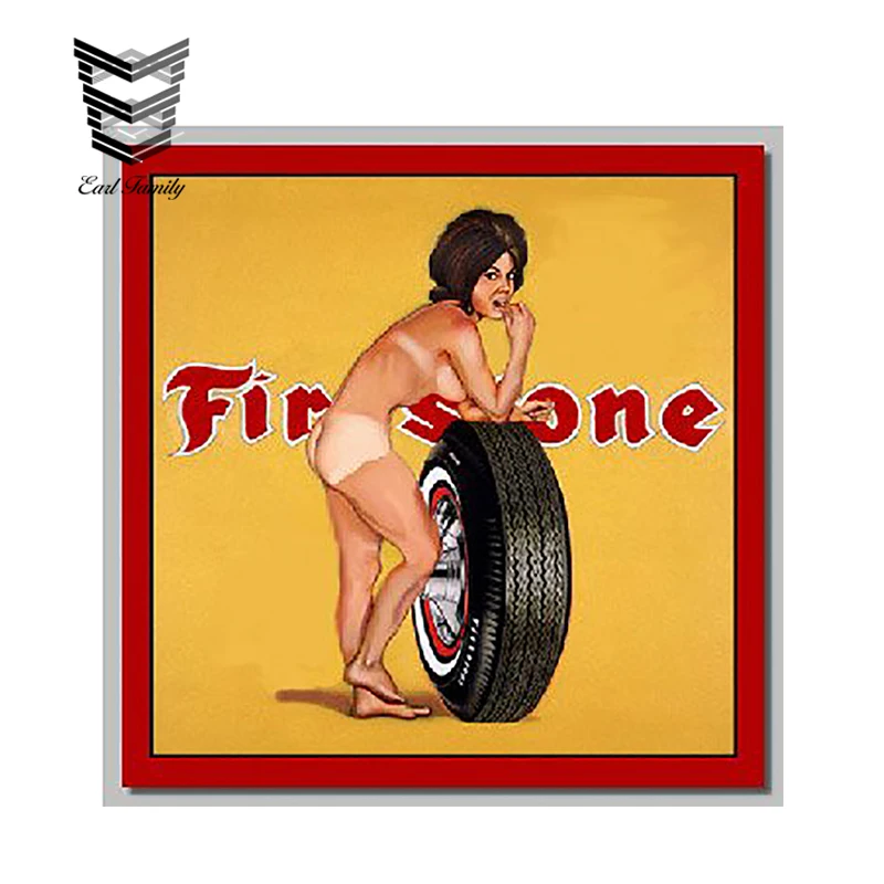 EARLFAMILY 12 см X Firestone девушка наклейка смешной мультфильм отражающий Автомобиль