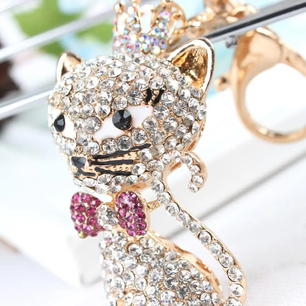 Подвеска брелок в виде короны лисы бабочки кристаллов|key ring chain|key ringcar key |