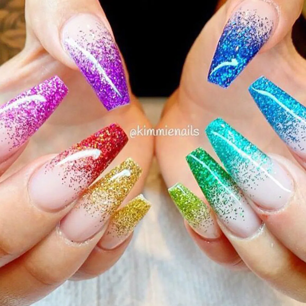 1 коробка флуоресцентные Блестки для ногтей цветной порошок Пыль блестящие
