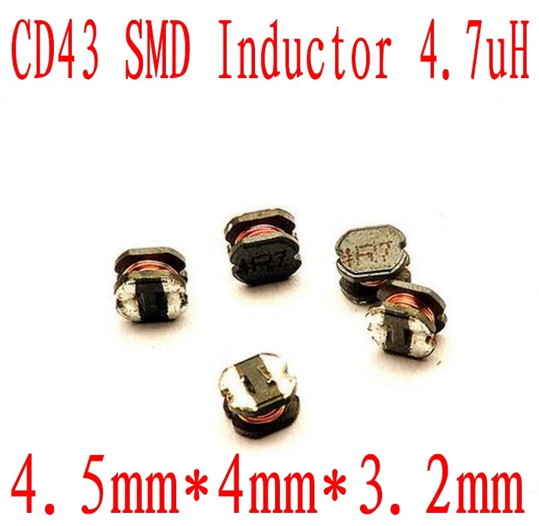 2000 шт./лот SMD силовой индуктор CD43 4.7UH 4R7 4 5*4*3 2 мм неэкранированная обмотка