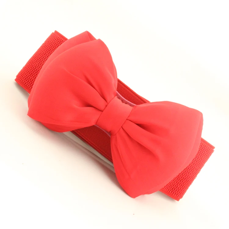 Новое поступление 2017 Модный женский эластичный пояс с бантом широкий