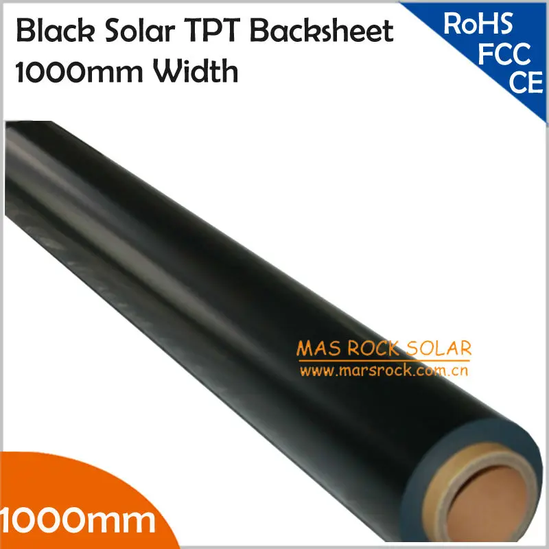 10 м/лот оптовая продажа черный Солнечный задний лист 1000 мм ширина тпт для