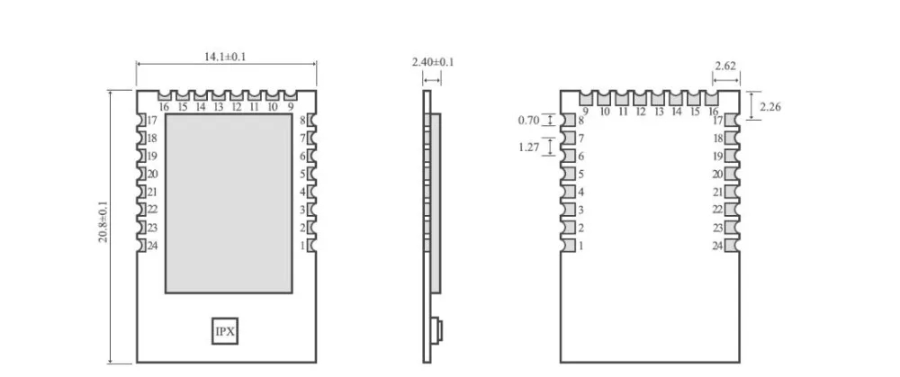 CC2530+ CC2592 CC2530F256+ PA(CC2592) беспроводной модуль 2,4 г zigbee PEX/IPX 20dBm/0,8 км IO/0,2 км 4 дБ