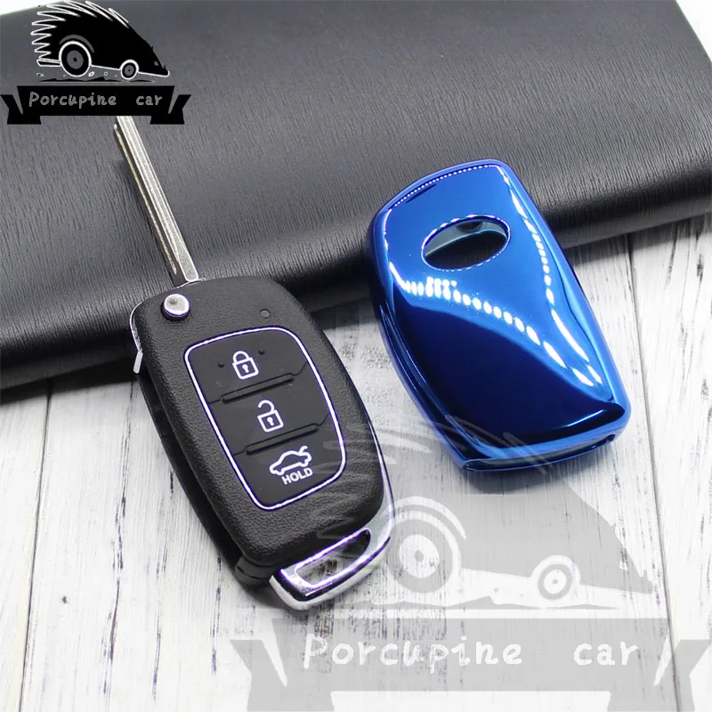 Чехол для автомобильного ключа из ТПУ для HYUNDAI HB20 Cocolockey Ix45 IX35 Santa Fe откидной Чехол для пульта дистанционного управления чехол для ключа 3 кнопки Fob автомобильный стиль