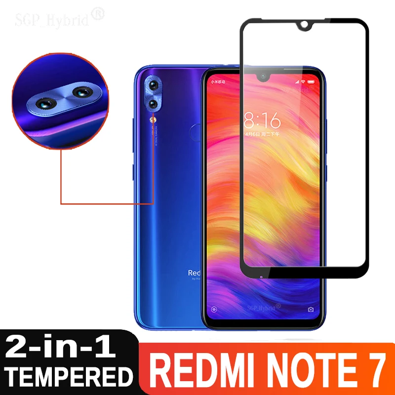 

2 в 1 для Xiaomi Redmi Note 7 закаленное стекло Защита для экрана задняя крышка камеры металлическое защитное кольцо на Redmy Note 7 стекло