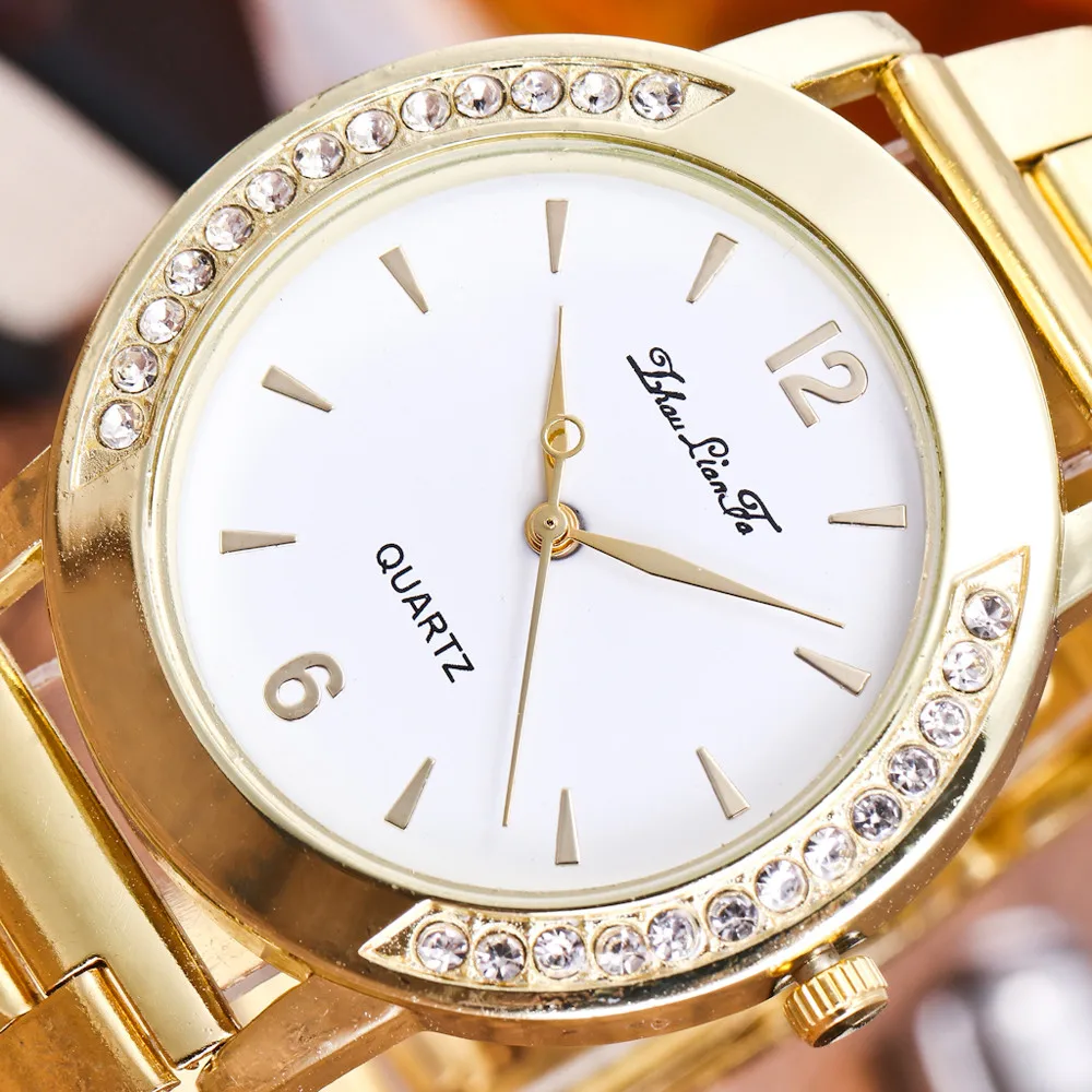 2018 золотые часы женские со стразами Bing бриллианты модные роскошные из