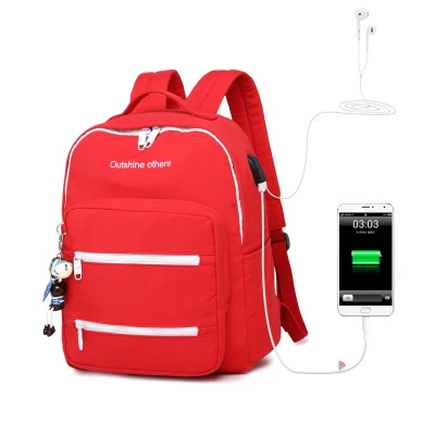 Женский рюкзак WINNER Top с зарядкой через usb для девочек-подростков и мальчиков, школьный рюкзак с принтом, женские рюкзаки для студентов колледжа - Цвет: WINNER 19