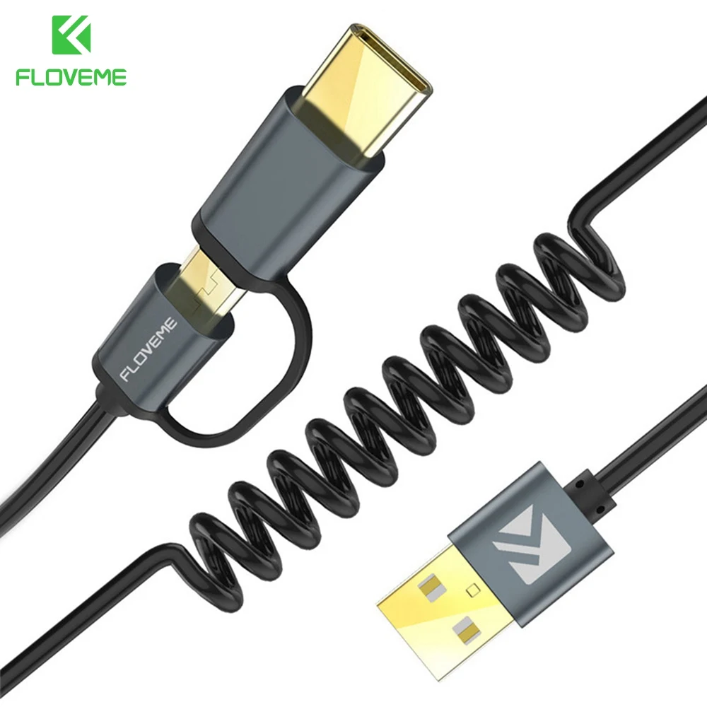 USB-кабель FLOVEME 2 в 1 с поддержкой быстрой зарядки Micro USB Type-C и QC 3 0 | Мобильные