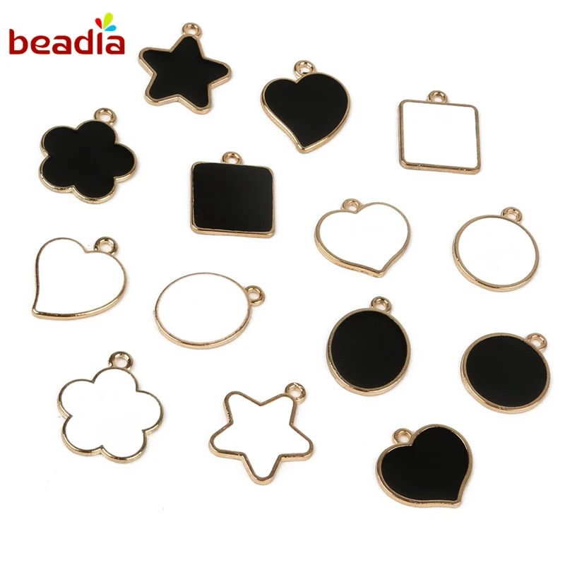 Подвеска в виде сердца/цветка квадратной формы 10 цветов|charms for jewelry|charms jewelry makingdrop