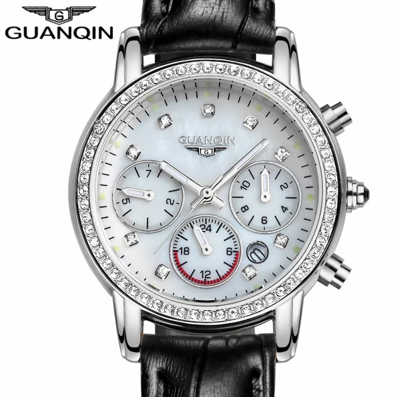 Relogio feminino 2017 GUANQIN часы для женщин люксовый бренд светящиеся Дата женские модные