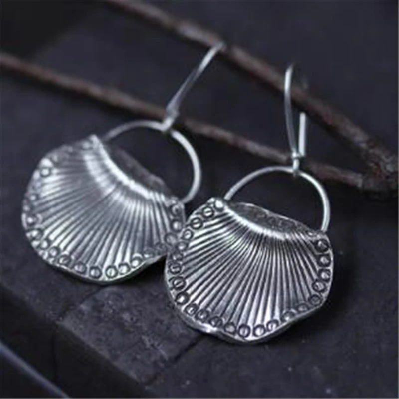 

JINSE Genuine 925 Sterling Silver Carving Fish Tail Drop Earrings Gifts For Women Fashion Jewelry Earring 25MM*29MM 10G