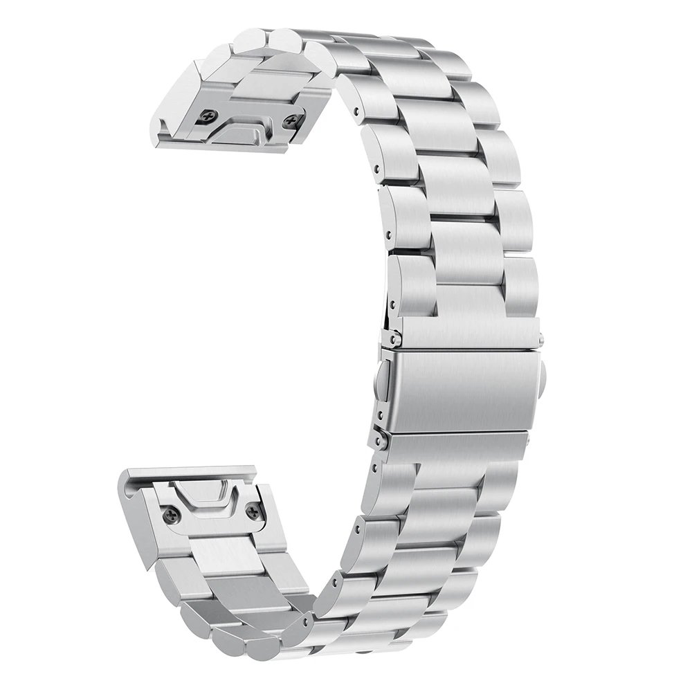 

Garmin Fenix 5 Watch Band Metal Solid Stainless Steel Smart Watch Replacement Bands With Mental Spring Buckle
