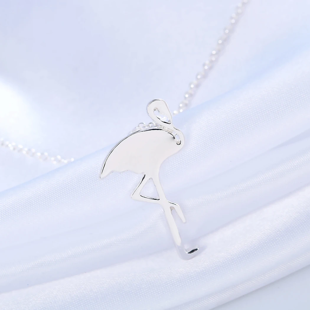 Chandler Brand New Gold Unique Flamingo Chain Necklace For Women Bird Plain Collar Exquisite Simple Colier Homme Bijoux | Украшения и