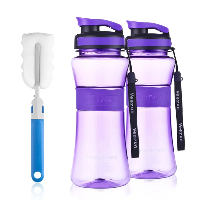2 Purple Oneisall, пластиковая бутылка для воды, бесплатно, BPA, спортивный чайник, 700 мл, переносной, для улицы, для спортзала, Gourde en Plastique, прямая питьевая, походная бутылка - Цвет: 2 Purple