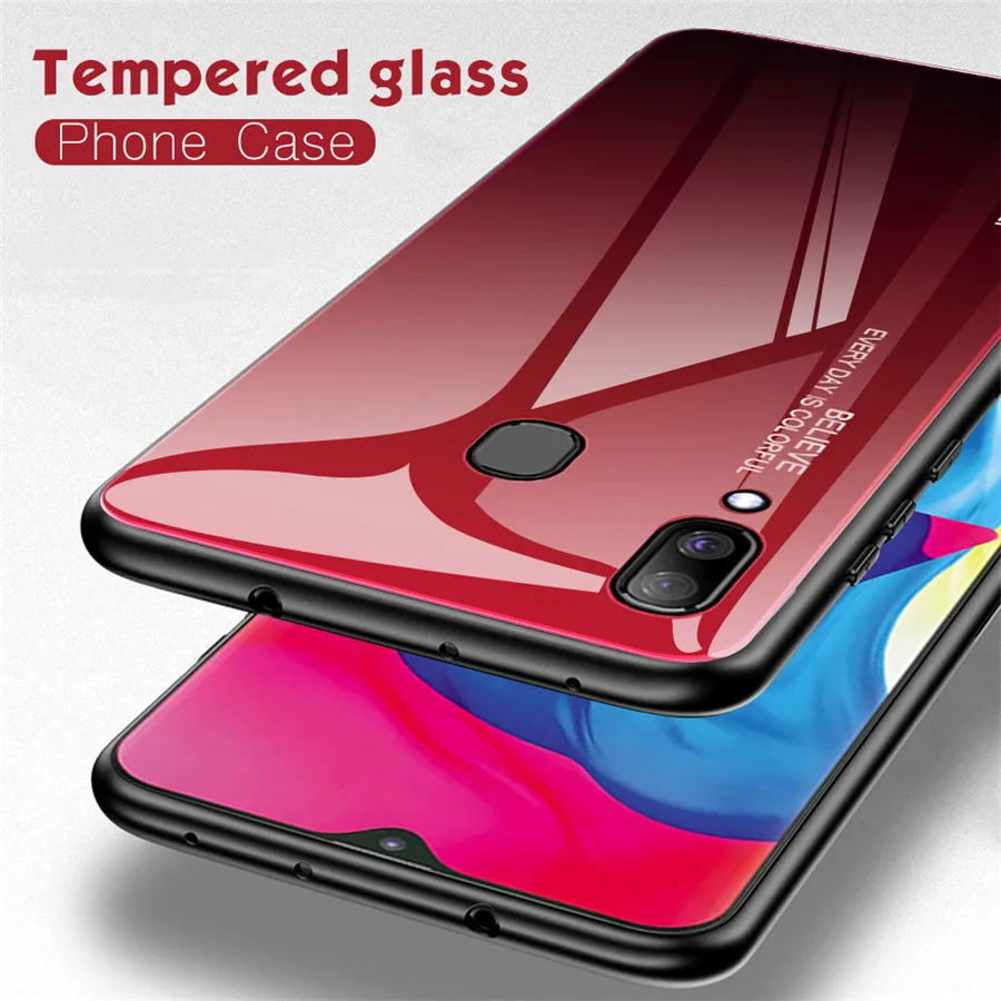 Для samsung A30 SM-A305FD чехол 6 4 дюймов Роскошные Зеркало градиент Цвет закаленное