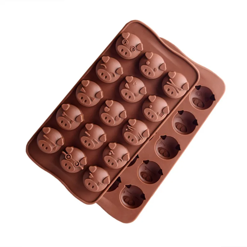 1 шт. Sugarcraft забавная свинья фигурные силиконовые формы 15 отверстий мыло Конфета