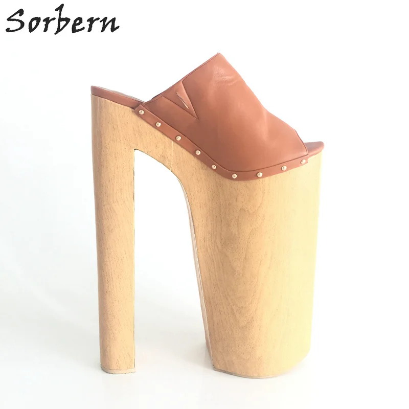 Коричневые женские босоножки на платформе высоком каблуке|custom size|custom heelscustom high