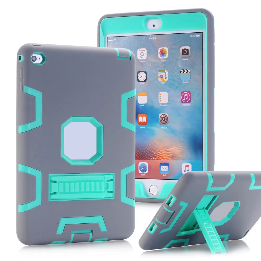 Чехол для iPad Mini 4 двухслойный Гибридный защитный чехол подставка ударопрочный