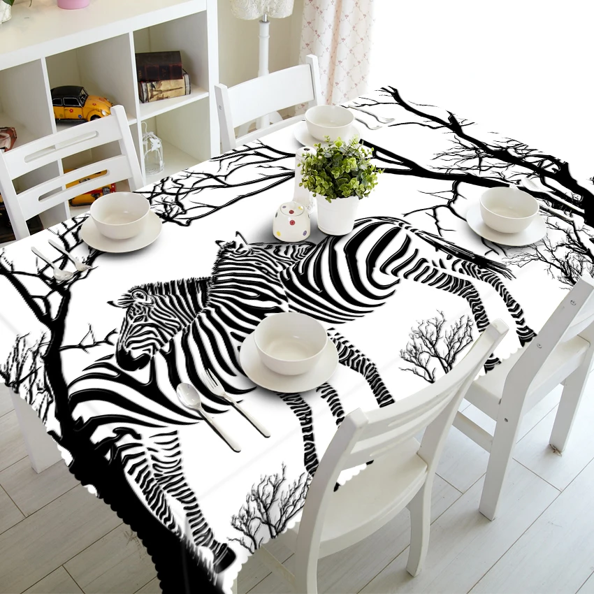 Водонепроницаемая скатерть с рисунком животных зебры льва|table cloth|table cloth patternwedding