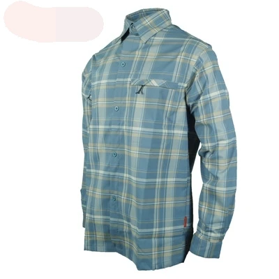 2017 Для мужчин рыбалка рубашка рубашки в клетку LS Fast Dry UPF30 дышащий Спорт на