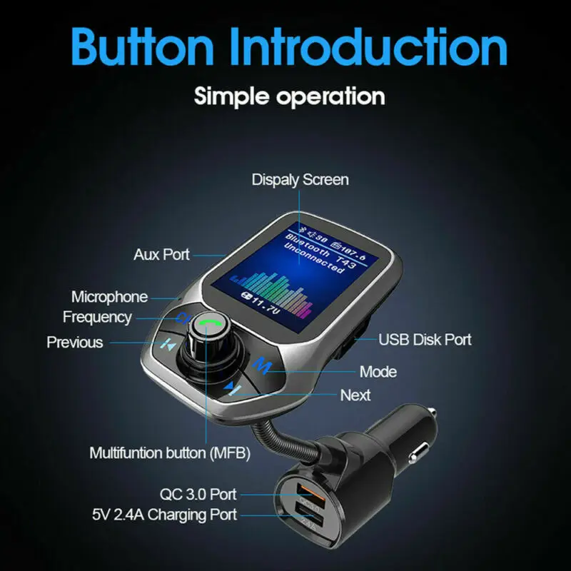 Bluetooth автомобильный fm-передатчик MP3-плеер Hands free радио адаптер Комплект USB