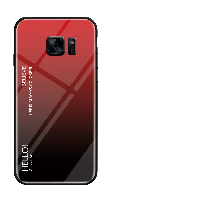 style 01 Для Samsung Galaxy S7 edge чехол Роскошный Жесткий закаленное стекло модный градиентный защитный чехол для задней крышки для samsung s7 s7edge оболочка - Цвет: style 01