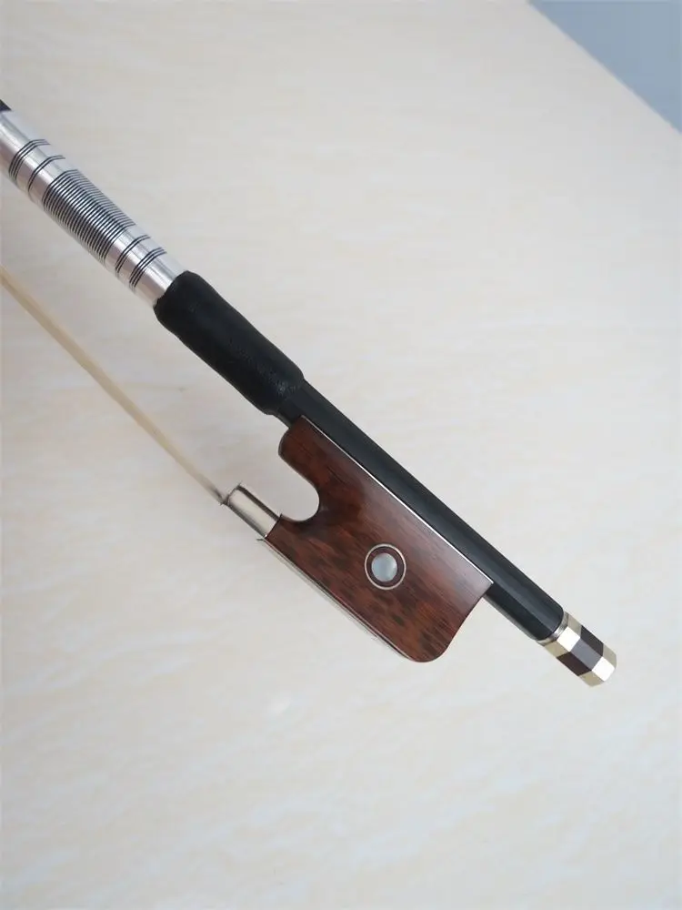 

1pcs strong black Carbon fiber viola bow,white bow hair,snakewood frog #212