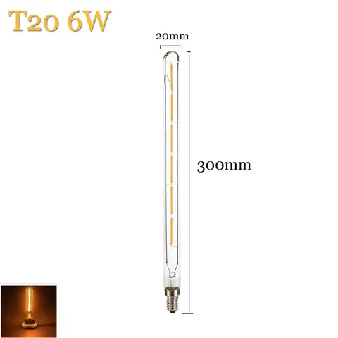 Светодиодная лампа Эдисона T20 E14, винтажная лампа накаливания 220 в 230 в 240 В 1 Вт 3 Вт 4 Вт 6 Вт, трубчатая антикварная лампа T20 2700 к, теплый белый цвет