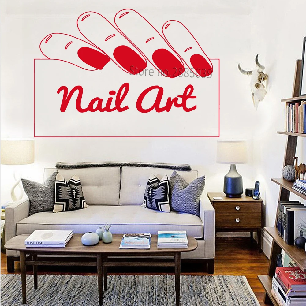 Nail Art Signage Наклейка на стену маникюрный салон наклейки магазина стекло окна двери