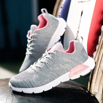 New trend spring and autumn breathable men's shoes Korean couple running fashion flying line casual | Обувь