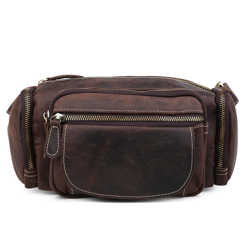 Сумка поясная мужская из натуральной кожи в стиле милитари|leather waist bag|waist bag menbrand |