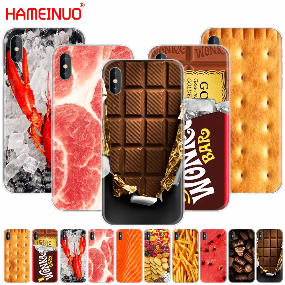 HAMEINUO чехол для сотового телефона с изображением еды печенья шоколада мяса iphone X 8 7