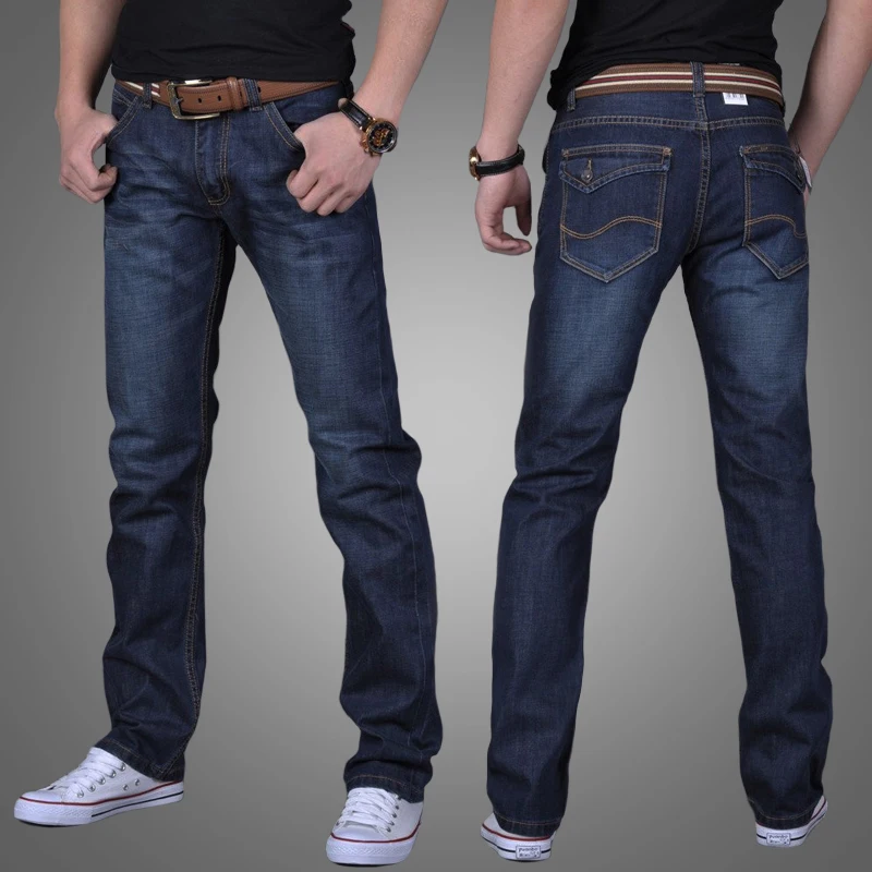 Большие размеры джинсы для мужчин Slim Fit джинсовые брюки мужские повседневные