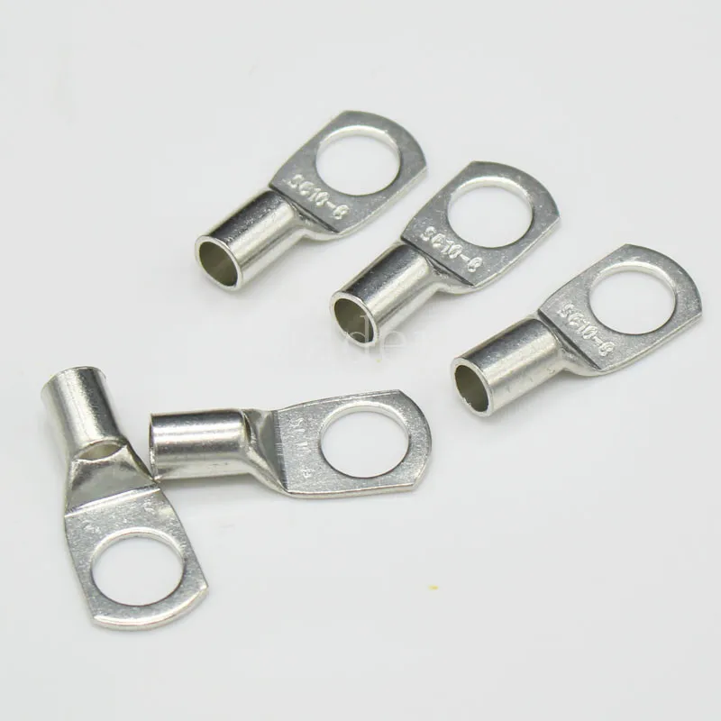 200pcs/Lot SC 10-6 10mm2 6mm Battery Starter Cable Lugs Crimp Solder Copper Terminals Eyelets Ring Tube End | Обустройство дома