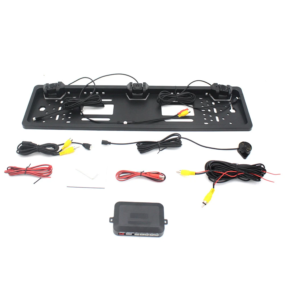 ANSHILONG European license plate Car Radar Video Parking Sensor Rear View System HD Camera 3 In 1 | Автомобили и мотоциклы