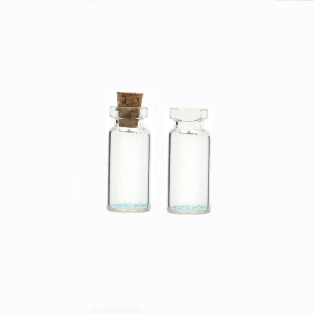 

100pcs 1.4ml Glass Bottle Small Mini Corks Empty Oil Clear Vial Wishing 122806
