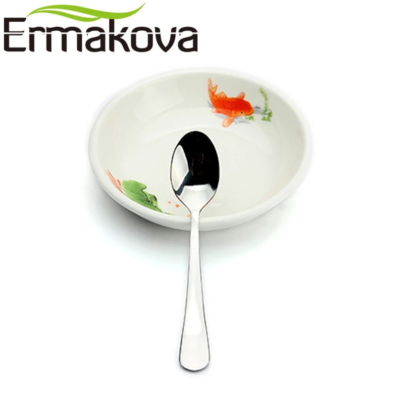 ERMAKOVA набор из 2 шт. ложка для эспрессо 4 дюйма мини Кофе ложка маленькие бистро ложка для десерта Нержавеющая сталь Чай закуска