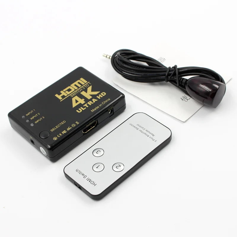4K * 2K 1080p Full HD 3 порта в 1 выход HDMI переключатель концентратор с пультом