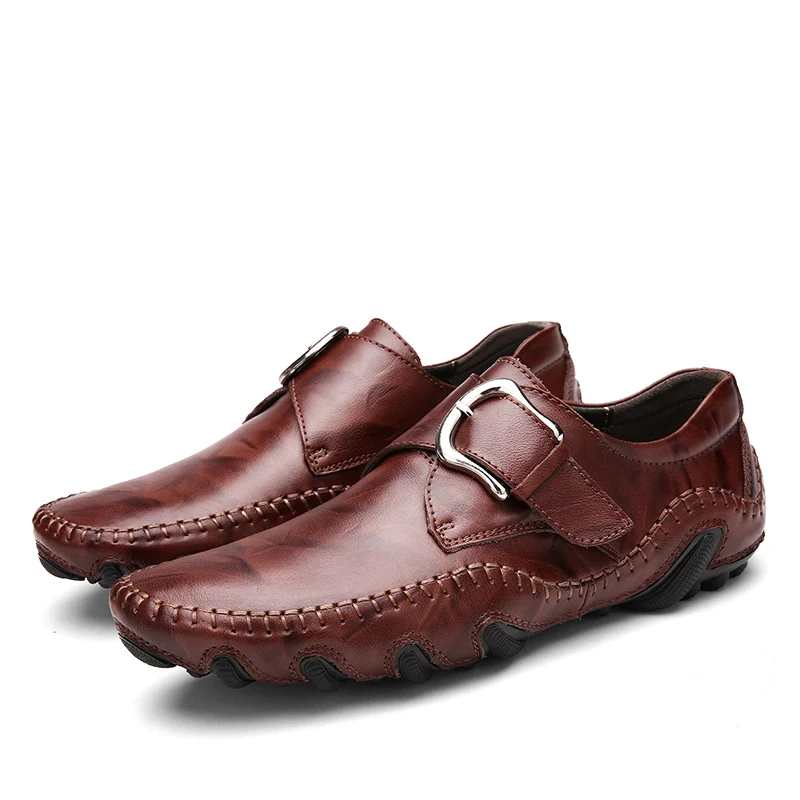 Times New Roman Fashion Autumn Style Soft Moccasins Men Loafers High Quality Genuine Leather Shoes Flats | Обувь