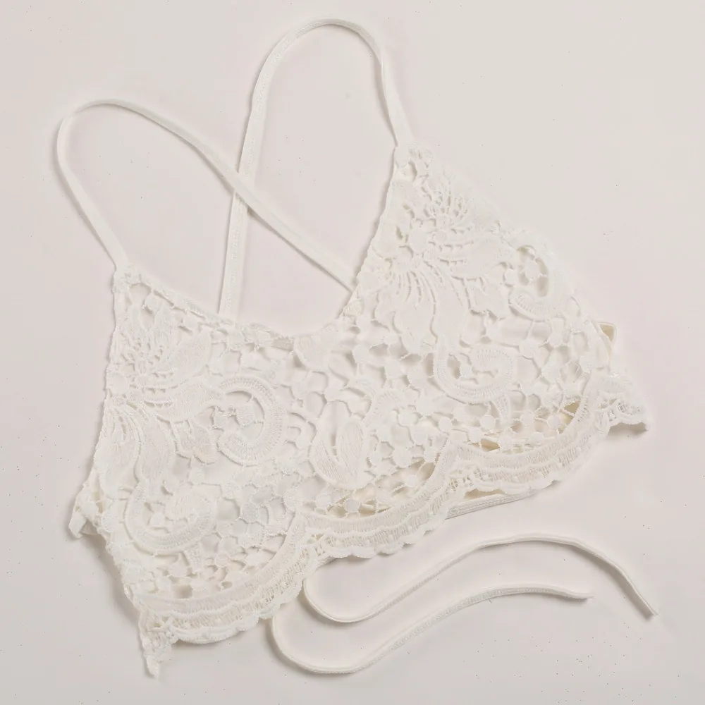 2016 Сексуальные Женщины Кружева Цветочные Bralette Бюстгальтер Бюстье Crop Топы Cami Tank 12