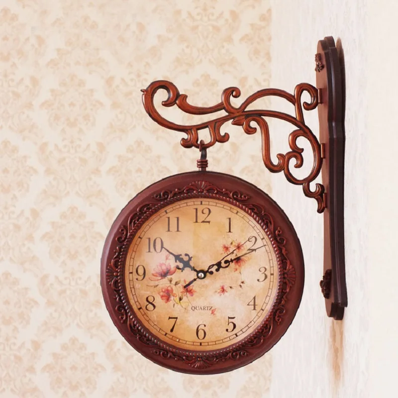 Meijswxj Двухсторонние настенные часы Saat Reloj часы Relogio de parede Duvar Saati Reloj de pared Horloge Murale пластиковые немые часы