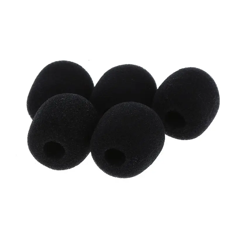 5 шт. черный микрофон Пена для гарнитуры губка ветровое стекло чехол микрофона