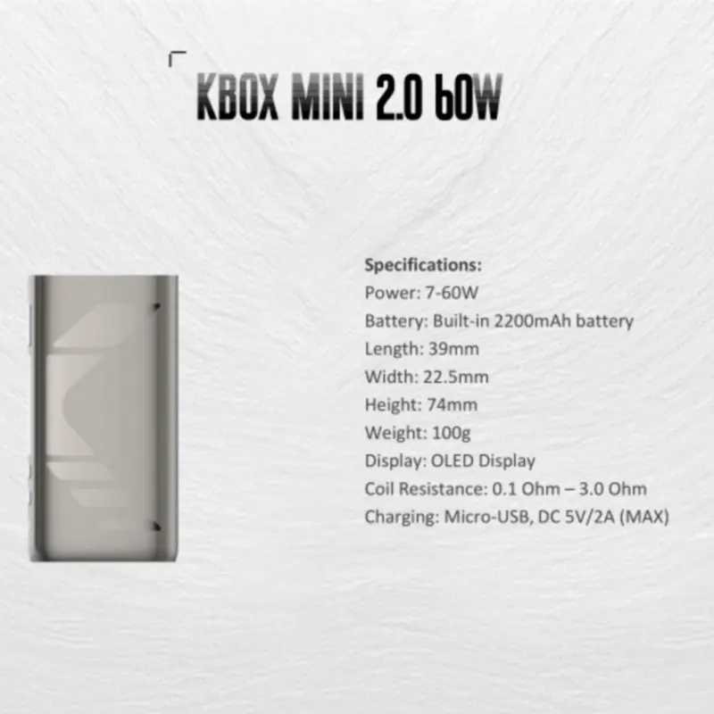 Оригинальный комплект электронной сигареты Kamry SUBOX MINI V2 испаритель мод бак 60 Вт