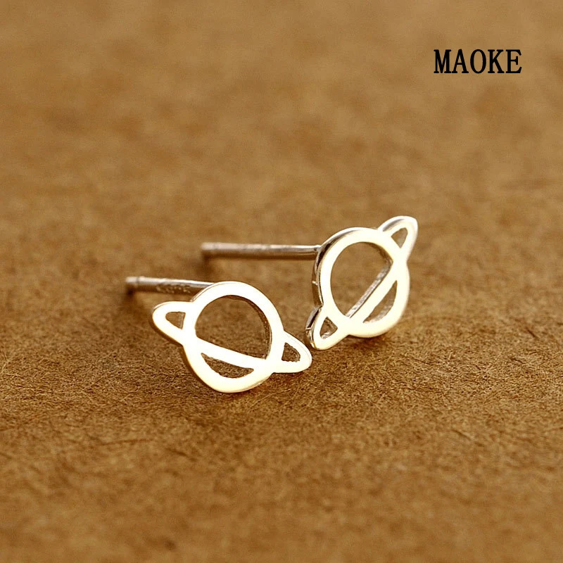 

Акция, модные милые маленькие свежие ногти SV Saturn 925, Простые Модные украшения для женщин, модные подарки