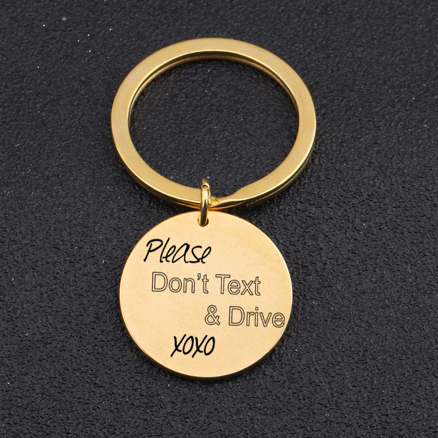 Пользовательское имя модный брелок с гравировкой pleastedon't Text Drive