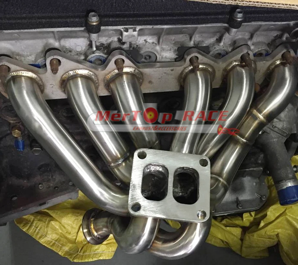 MERTOP Full SS304 длина Equle 3 мм T4 разделяемая выше 93 98 2JZGTE 2JZ коллектор + GT3582 турбо 44 V