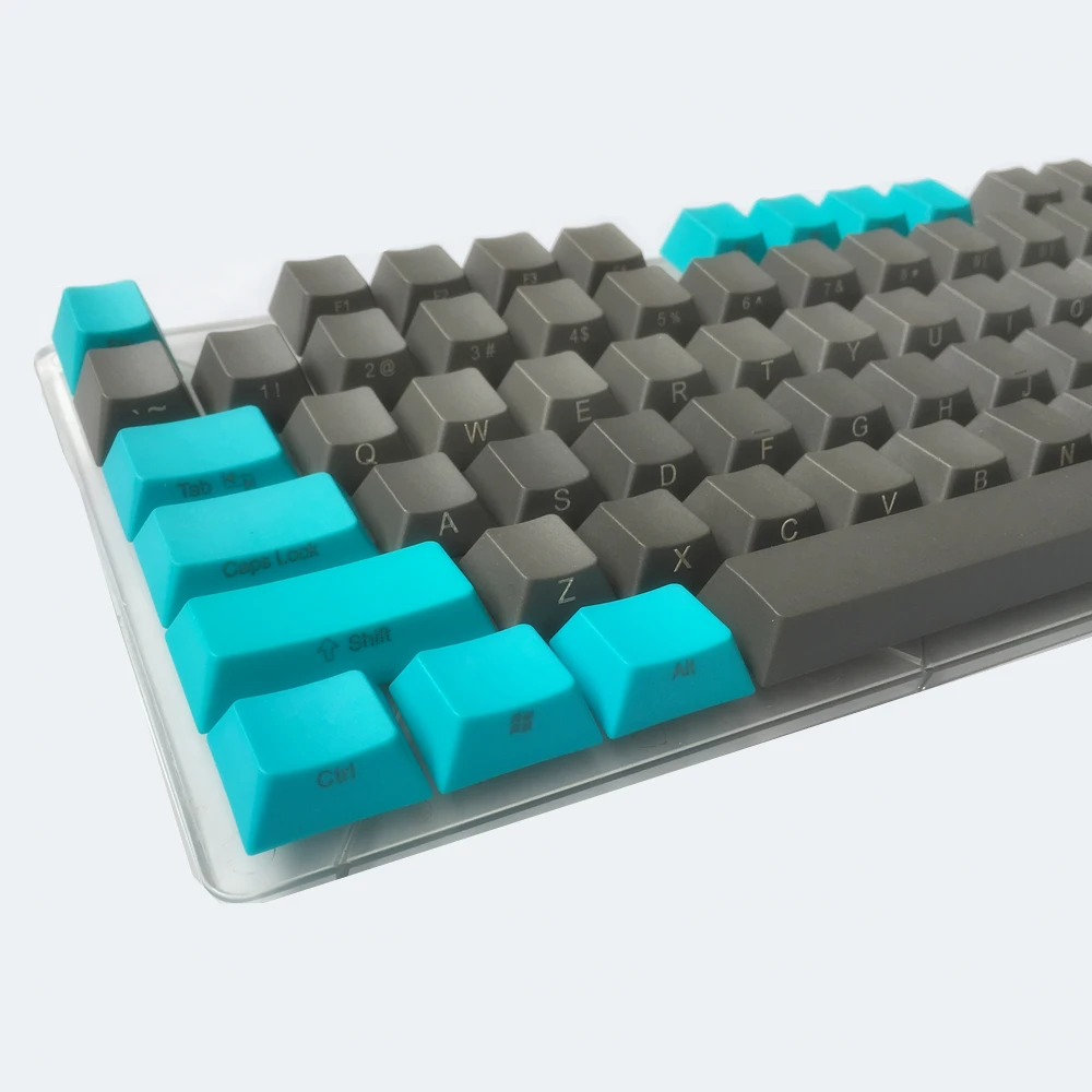 PBT колпачки для ключей с боковой/передней печатью ANSI Cherry MX, Синие Серые колпачки для 87/104/108/Anne Pro 2 MX переключатели, механическая клавиатура