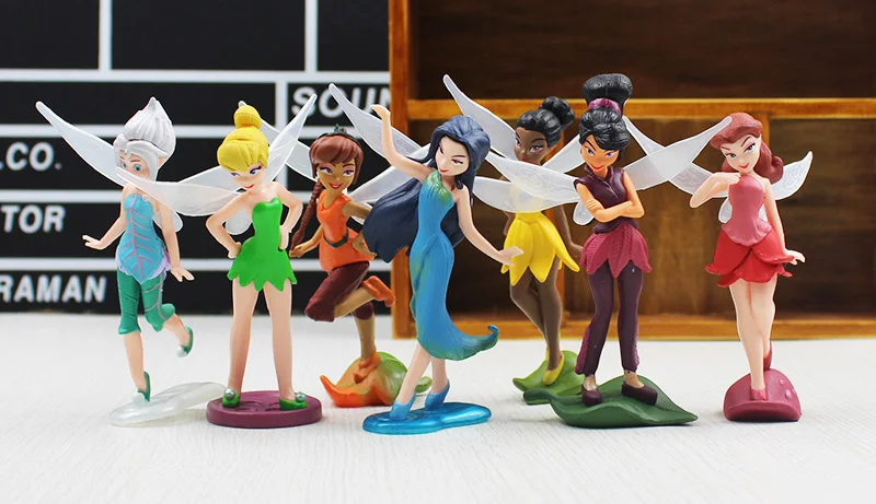 7 шт./лот аниме Tinkerbell коллекционные игрушки куклы набор феи Динь-Динь ПВХ фигурки Детские игрушки для девочек