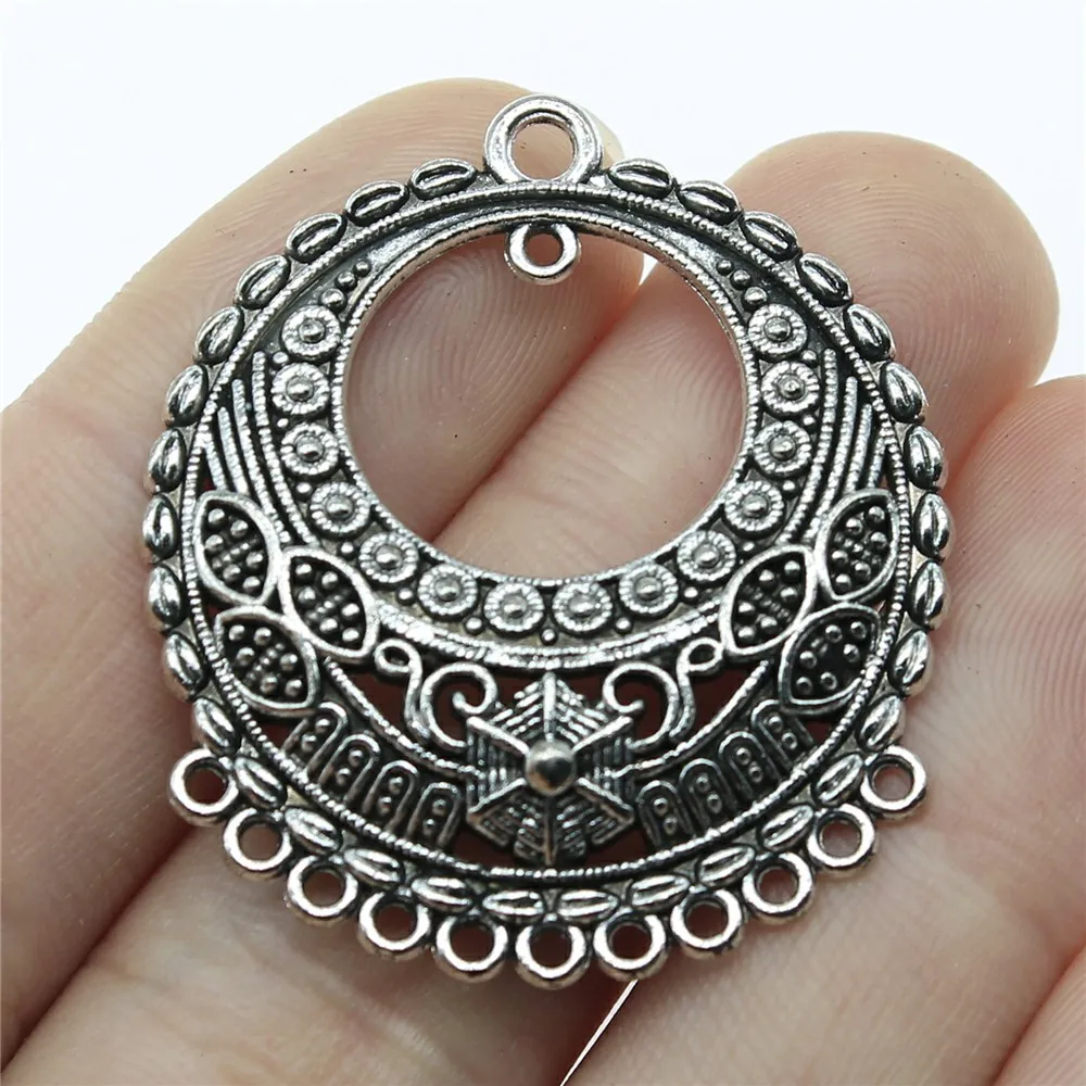B13997-38x34mm 6 шт./лот, античный серебряный соединитель для сережек, Подвески для изготовления ювелирных изделий, подвески для сережек, соединитель для ювелирных изделий, сделай сам - Цвет: B13997-38x34mm