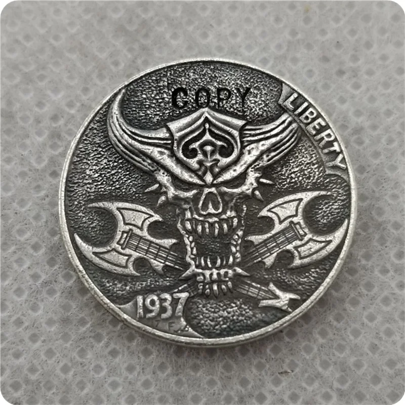 Хобо никель Coin_Type # 60_1937-D с гравировкой в виде американского бизона из никеля